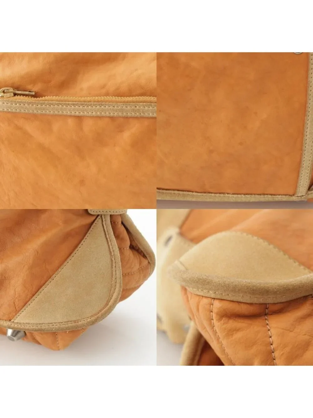 Celine Leather Suede 2-Way Shoulder Bag Brown